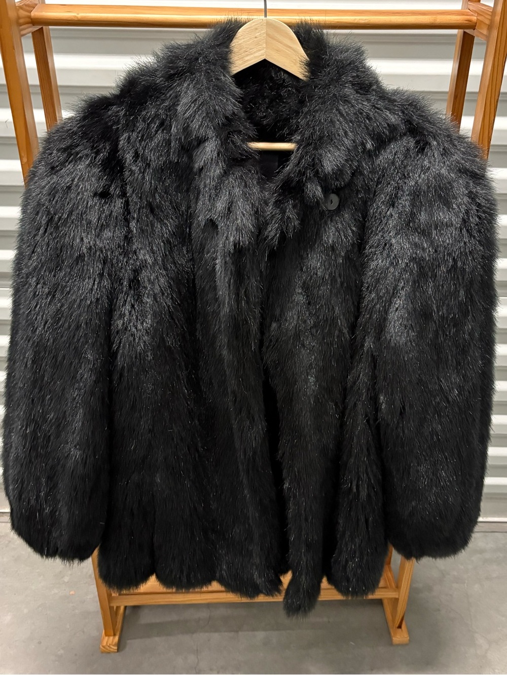 Vintage Genuine Fur Jacket – Black/Charcoal